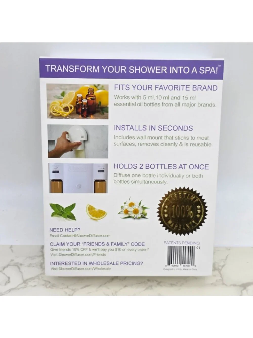 Oasis shower diffuser